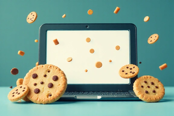 Ilustracja plików cookie jako małych ciasteczek cyfrowych