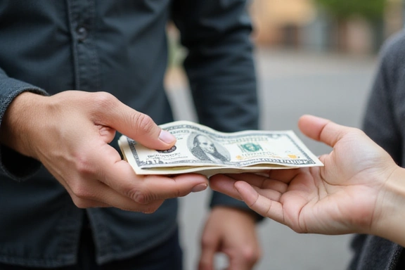 Ręka płacąca gotówką