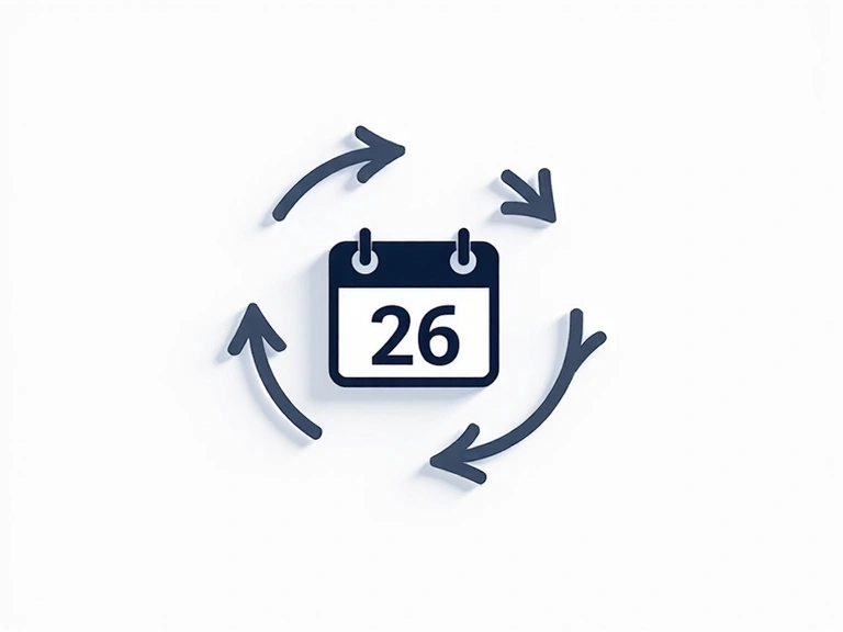 Symboliczny obraz kalendarza z datą i strzałkami, oznaczający aktualizacje polityki prywatności.